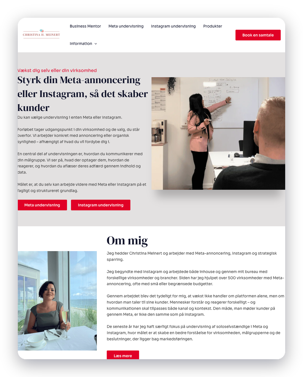 Christina H. Meinert — hjemmeside bygget af Effecta